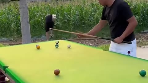 Tiny Table, Big Laughs: Hilarious Tabletop Pool Shenanigans!
