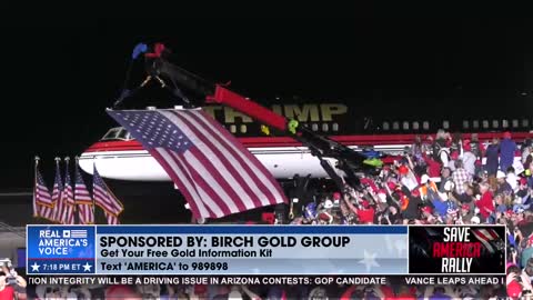 President Trump Arrives In Boeing 757 For Save America Rally In PA!