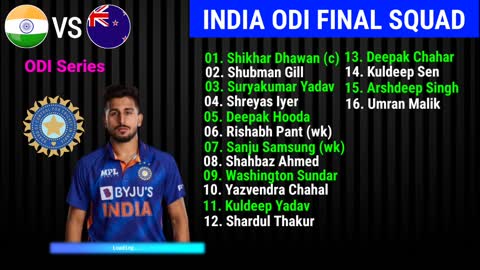 India Tour of New Zealand 2022 India team Schedule & ODI Squad IND vs NZ ODI Series 2022