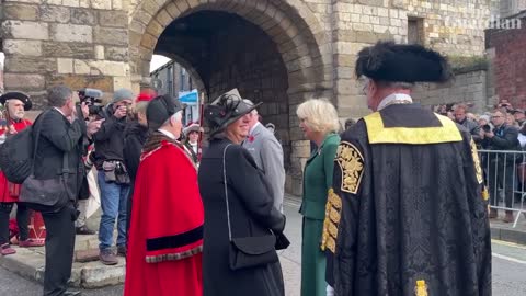 King Charles and Camilla nearly hit with eggs on walkabout in York