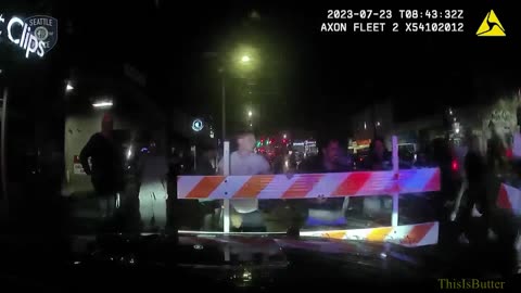 Dash cam shows crowd pushing back Seattle PD from Capitol Hill street racing