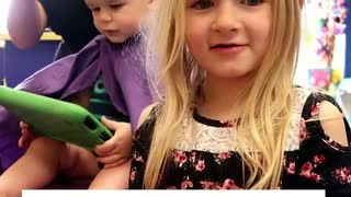 Sister doesn't want her baby brother to get a haircut for the cutest reason