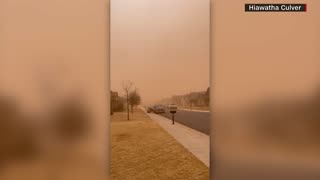 Footage shows low visibility during dust storm in Lubbock, TX