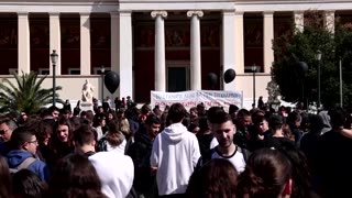 Greek students protest over train crash