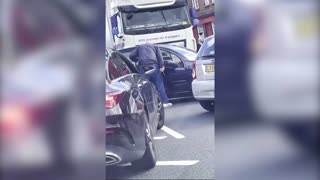 Man pulls out a knife at London fuel station