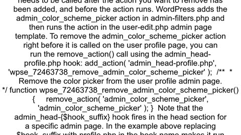 Remove color scheme options from user39s profile page in WordPress 60