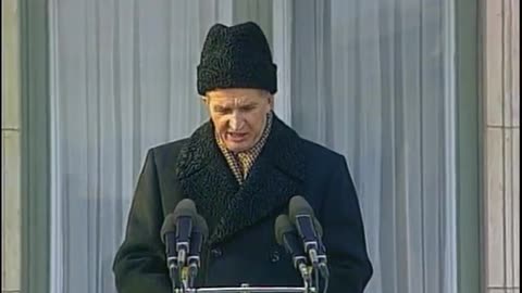 December 21st, 1989, Romania’s communist dictator Nicolae Ceausescu holds a speech in Bucharest