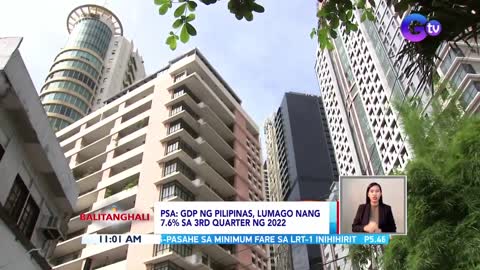 GDP ng pilipinas, lumago nang 7.6% sa 3rd quarter ng 2022 ─ PSA _ BT_1