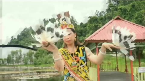 Tarian Budaya Suku Dayak Kalimantan Indonesia.