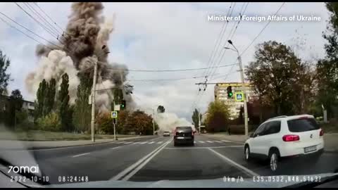 Ukraine War: Dashcam footage shows terrifying moment Dnipro hit by Russian strikes