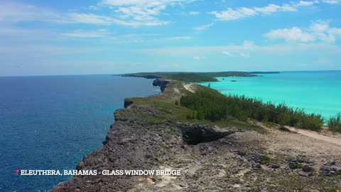 Eleuthera, Bahamas - Glass Window Bridge part 2 | 4k Drone Flyover