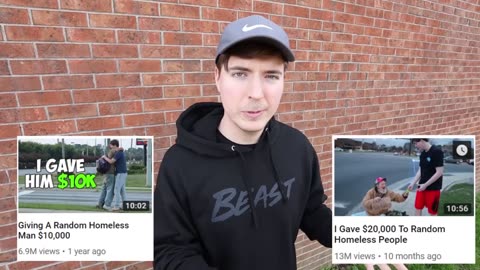 Giving $100,000 To A Homeless Person | Mr Beast Video