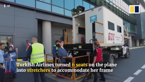 World’s tallest woman rides on a plane f