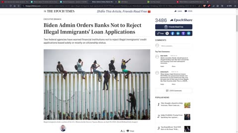 Biden Administration (Crimnocrat/Globalist) Attack Banks For Not Lending To Illegal Immigrants
