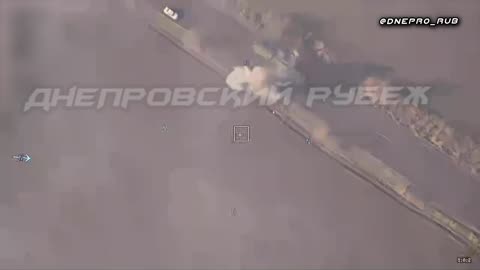 Russian Lancet drone strike a Ukrainian ST-68 radar. Dnieper in Novodmitrovka