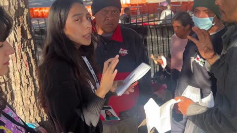 Marxist reporters from San Antonio Report are confronted by me !