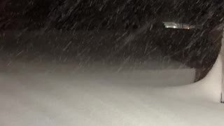 Massive Snow Storm Buries Driveway