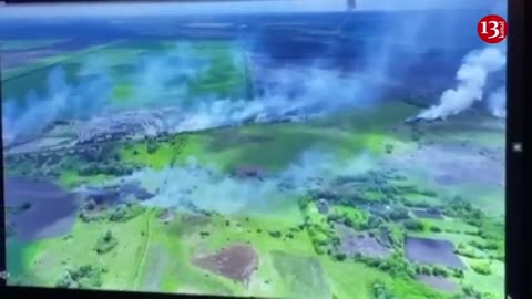 Drone footage of smoke above Russia's Belgorod as Ukraine 'sabotage group' crosses into Russia