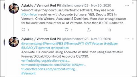 Vermont Uses DOMINION / ACCUVOTE Software - Lt. Governor Denies It: Is VT Blue I Vermont Red Pill