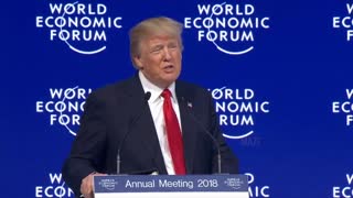 President Trump at the World Economic Forum. No wonder they wanted him out.