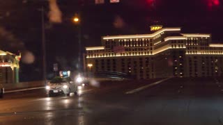 Flamingo in Las Vegas Nevada Night time driving