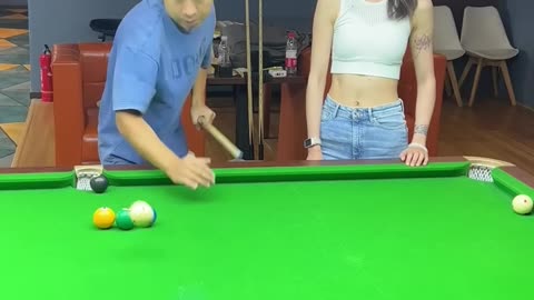 Billiard with girl