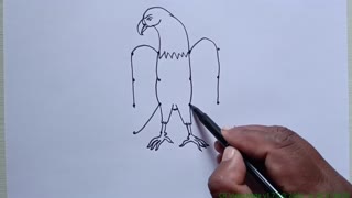 How to draw eagle with dots Eagle drawing dot by dot How to draw eagle step by step