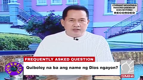 Quiboloy na ba ang name ng Dios ngayon?