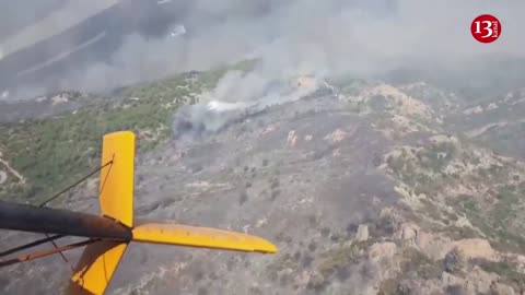 Aerial footage shows devastation as Turkish planes help to fight Rhodes wildfire