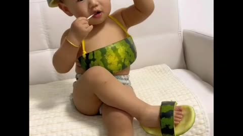 watermelon cloth taken oncute baby 😍🍉🍉😂