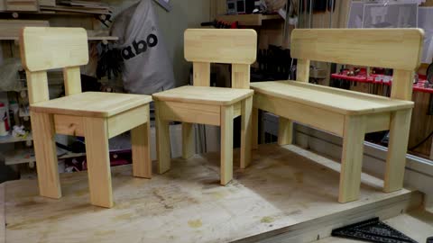 DIY child chair & child bench - Woodworking for beginners