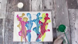 Fluid Art Video using the String Pull Technique