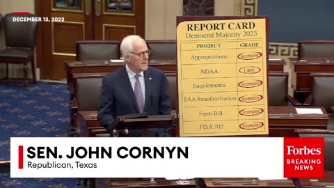 MUST WATCH- John Cornyn Gives Harsh Evaluation Of Senate Democrat Majority With Brutal 'Report Card'