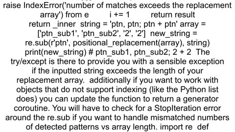 How to substitute each regex pattern with a corresponding item from a list