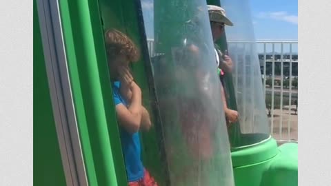 Kid cries as he regrets getting on a ride