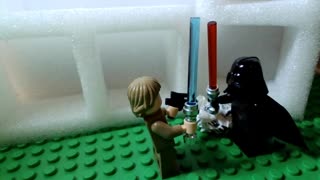 Mock Hoth Scene with Vader and Luke(Stop Motion Lego)