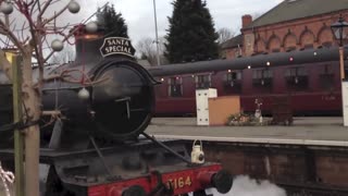 Steam locomotives on the Severn Valley Railway (SVR Santa Special day): LMS Mogul, GWR 5100