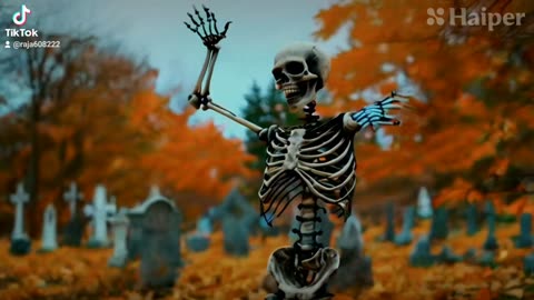 Funny skeleton dancing
