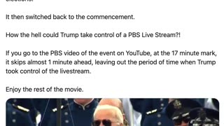 PBS Biden livestream, 17min mark Glitch~Trump talks of Stolen 2020 Election