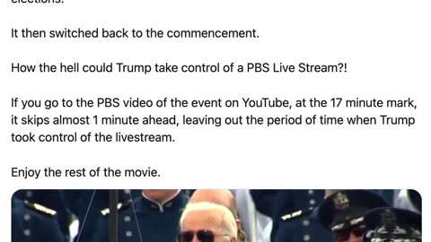 PBS Biden livestream, 17min mark Glitch~Trump talks of Stolen 2020 Election