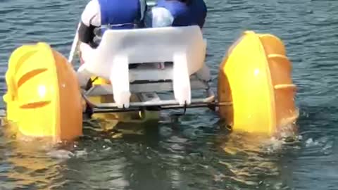 Water tricycle on river in seaside, oregon