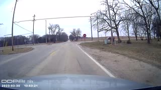 Asshole no stop at 4 way stop