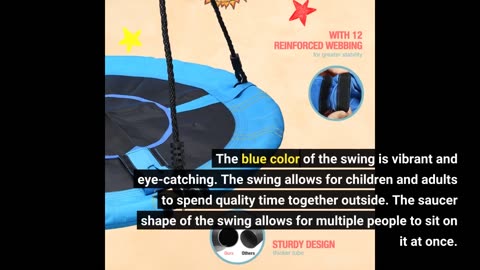 View Comments: SUPER DEAL 40 Inch Blue Saucer Tree Swing Set for Kids Adults 800lb Weight Capac...