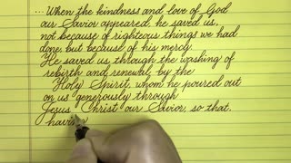 Fountain Pen Cursive Handwriting Titus 3:4-7