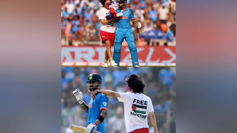 Pitch Invader at India vs Australia Final Cricket World Cup 2023 with 'Free Palestine' Message