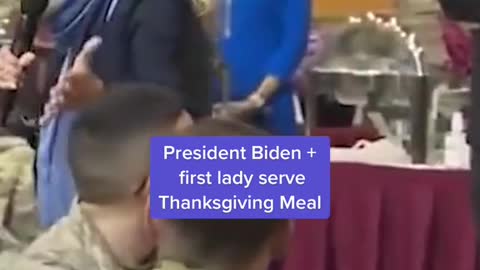 President Biden + first lady serve Thanksgiving Meal