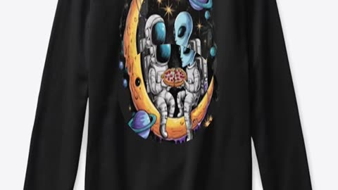 Astronaut and Alien Enjoy a Slice T-Shirt Hodies mens womens fit many item,color,size