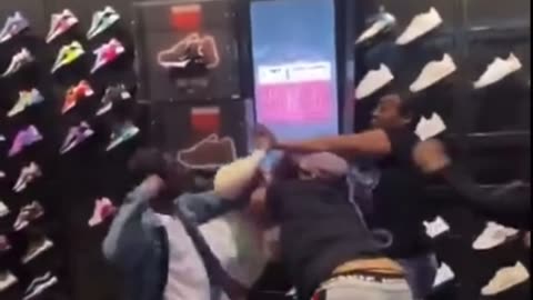 Obese sheboons Fighting Over Sneakers