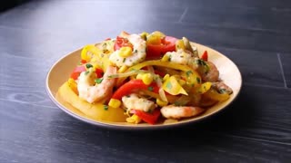 Fun Veggies Dishes - Turkey Penne, Italian Herb Veggies Rice, Cod Fish and Shrimps Peppers
