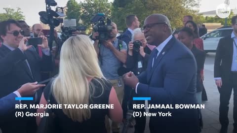 Reps Jamaal bowman, Marjorie Taylor Greenes spar over George Santos